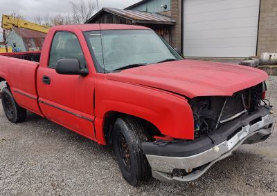 red pickup truck