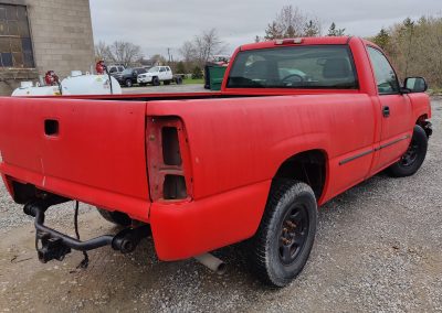 red pickup truck